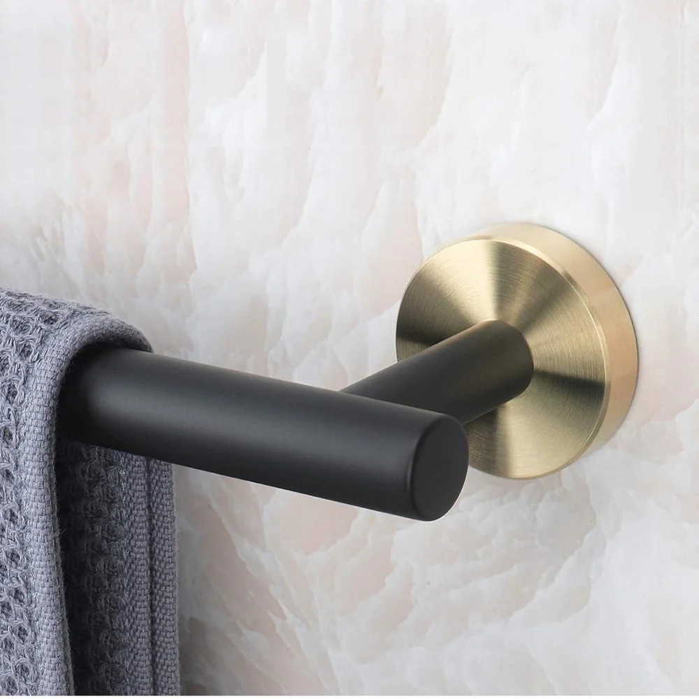 Elegant Black and Gold Towel Bar